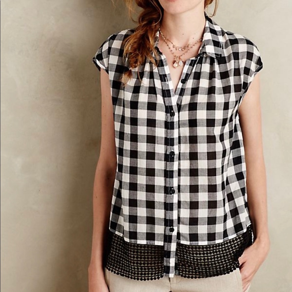 ANTHROPOLOGIE Holding Horses Buffalo Plaid Tunic